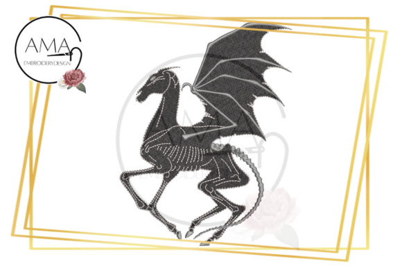 Black Winged Horse Embroidery