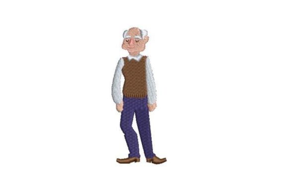White Elderly Man Embroidery Design Review